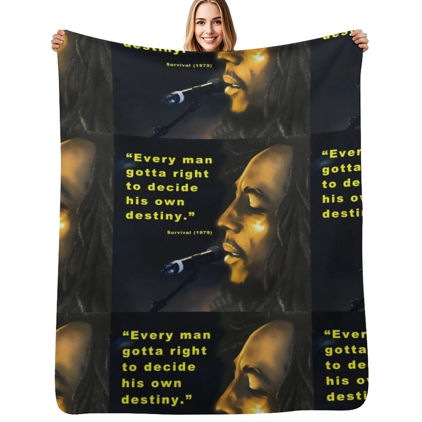 Couverture douce et confortable avec motif Bob Marley Vibes pour lire et regarder la télévision