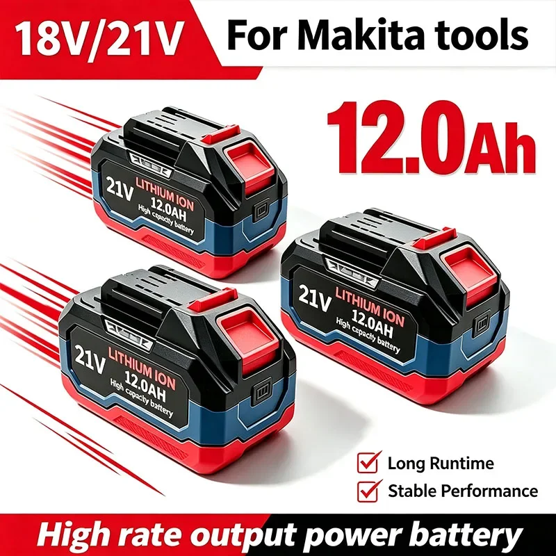 Compatible Replacement Battery For Makita 21V 12.0Ah Fit DGA404 DTW700 DHR202 DJV182 DDF487 Power Tools