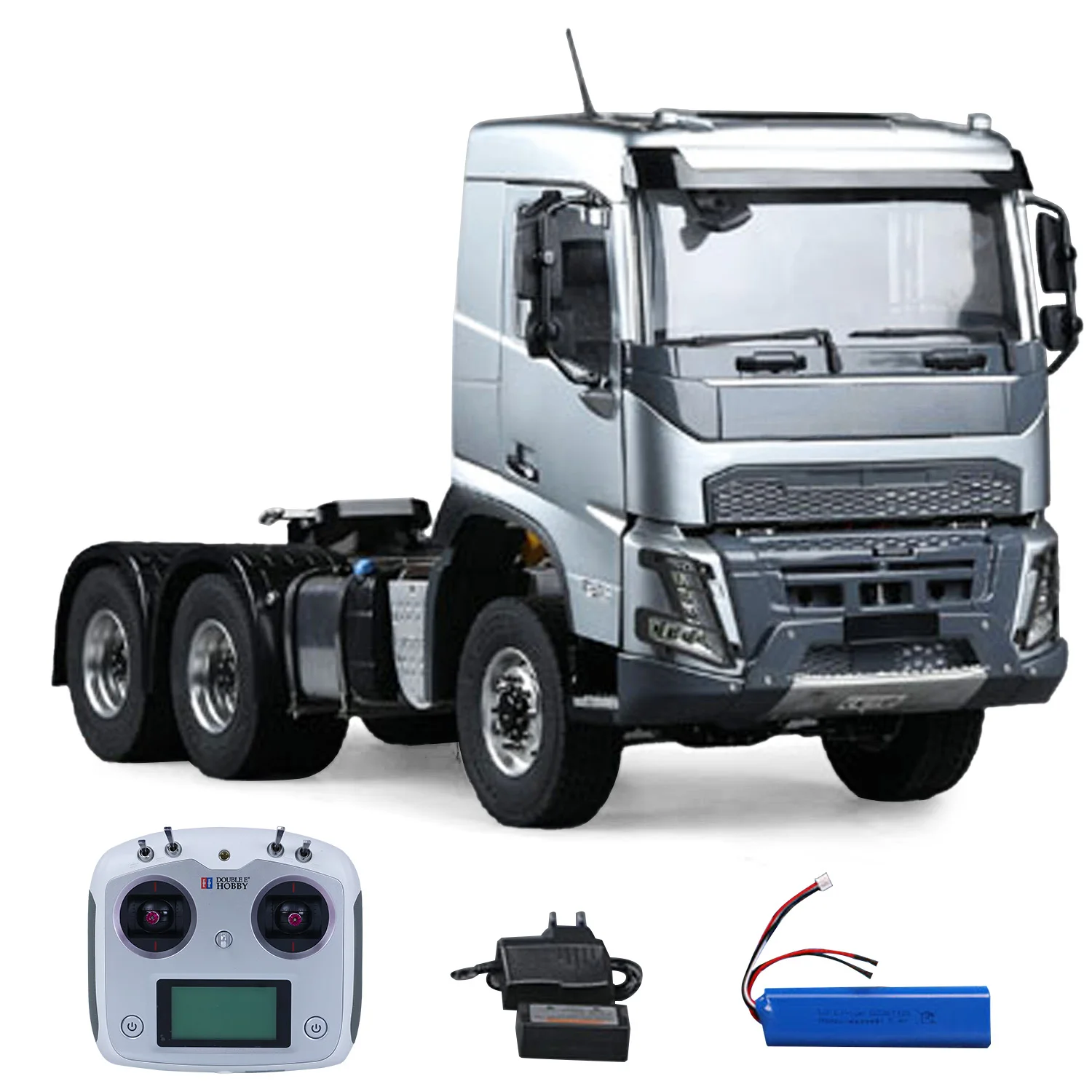 รถบรรทุกแทรกเตอร์บังคับวิทยุ 1/14 Double E 6*6 FMX 2 สปีด แชสซีโลหะ รางล็อคเพลา ระบบเสียง รถจำลองบังคับวิทยุสำหรับเด็กผู้ชาย