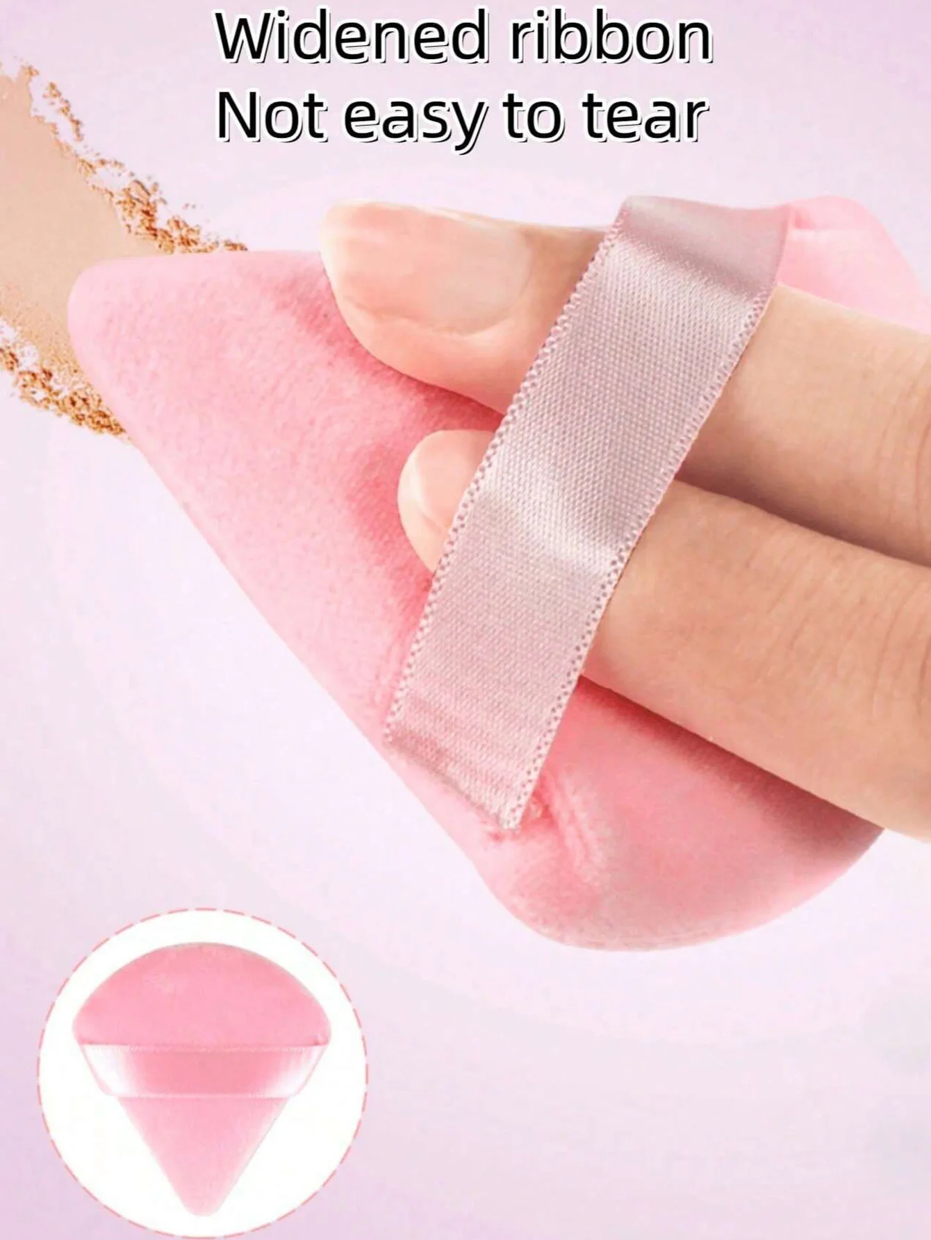 20 قطعة من خليطات المكياج المثلثة المخملية الوردية - قابلة لإعادة الاستخدام لهدايا الأساس/السفر/عيد الميلاد