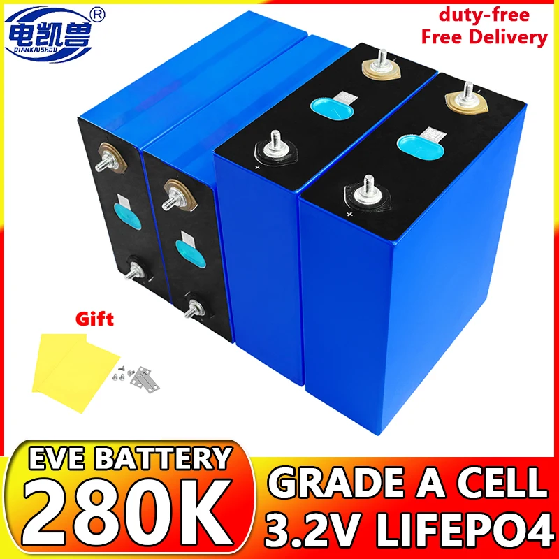 Imagem -02 - Battery 3.2v 280k 304k 105ah Pilha Recarregável Categoria a 12v 24v 48v Bloco da Bateria de Lítio Entrega Gratuita Nenhum Imposto Eve-lifepo4