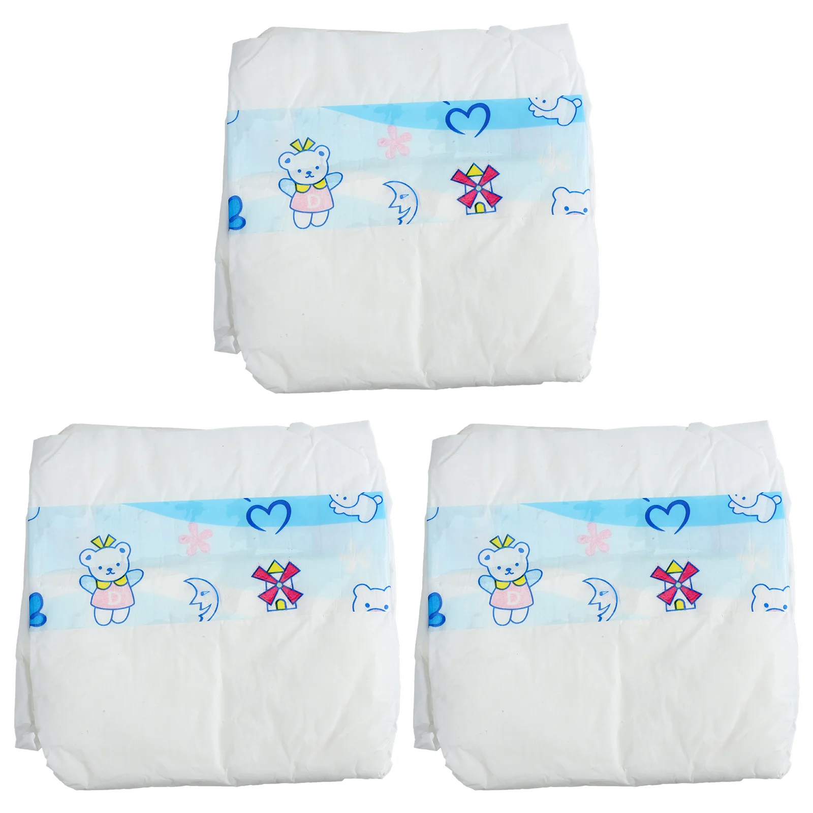 

3 Pcs Diaper Toy Diapers Infant Accessories Toys Pretend Baby Replace Pee Plastic Reusable Nappies Simulation Child Dolly