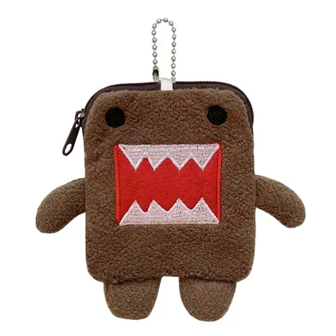 Domo Kun 플러시 동전 지갑 귀여운 키 체인 지갑 애니메이션 바디 미니 소형 동전 주머니 케이스