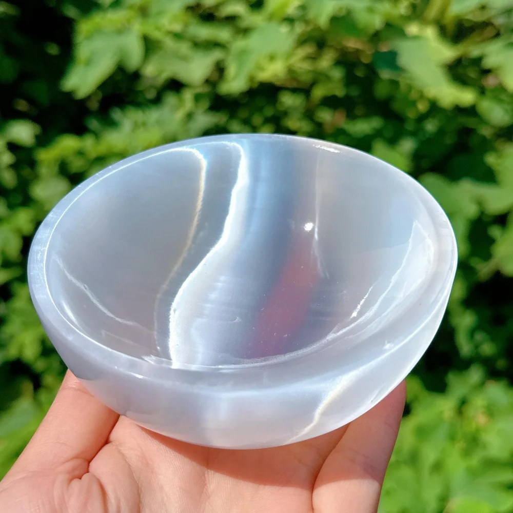 Wholesale Natural Crystal Bowls Containing Selenite, Moon-Shaped Selenite Bowls, Heart-Shaped Crystal Healing Stones, Folk Handi