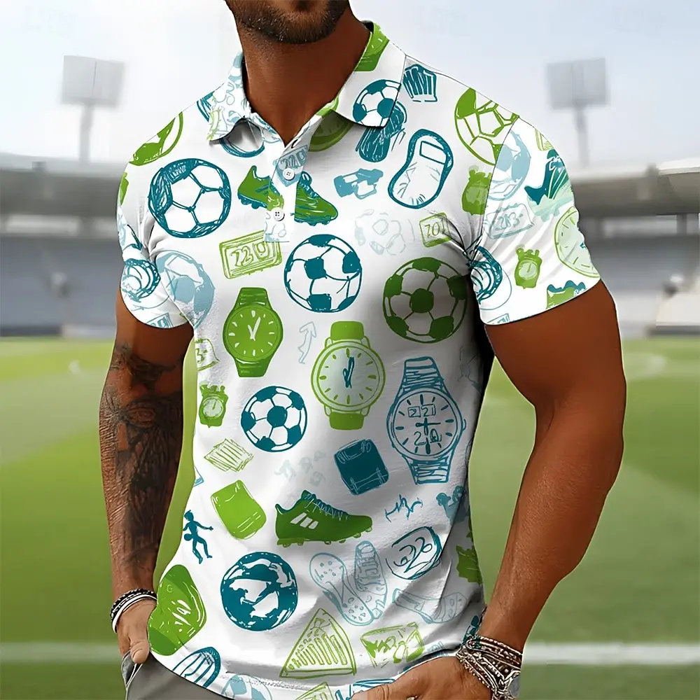 Men's Short Sleeve Polo Shirt Made of Polyester Fabric Fashion Slim Breathable Top for Young and Middle-aged