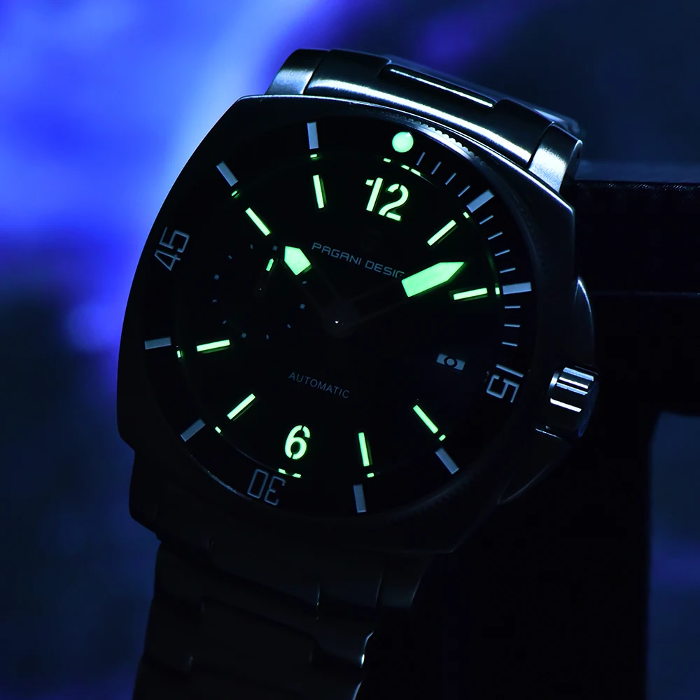 PAGANI DESIGN جديد الرياضة V2 الميكانيكية ساعة أوتوماتيكية مضيئة الفولاذ المقاوم للصدأ 100 متر مقاوم للماء ساعة أفضل ساعات الأعمال للرجل