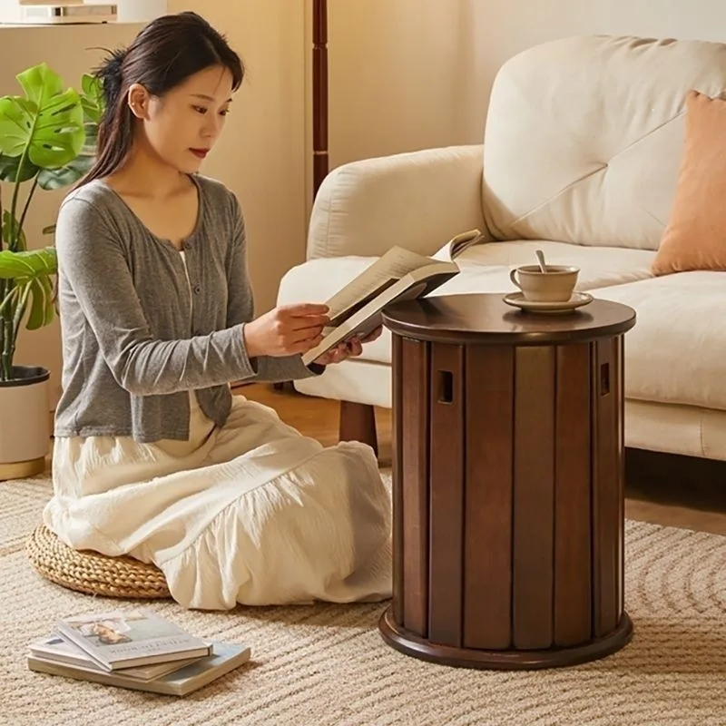 

Modern Chinese Style Solid Wood Stacked Stool Combination Coffee Table round Stool Household Stacked Dining Table Bench