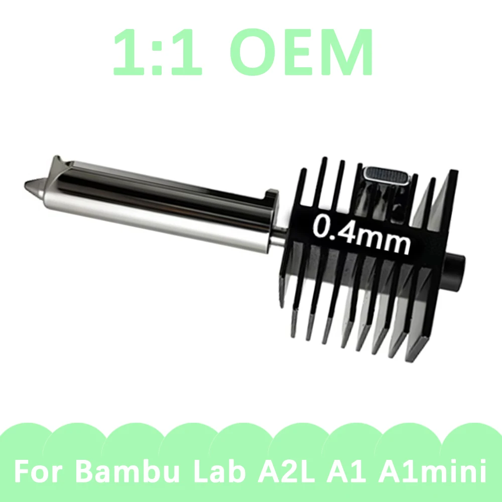 OEM A2L Hotend Kit For Bambu Lab A1 Hardened Steel All-in-one Nozzle 0.2/0.4/0.6/0.8 A1mini Nozzle Same As Original High Quality