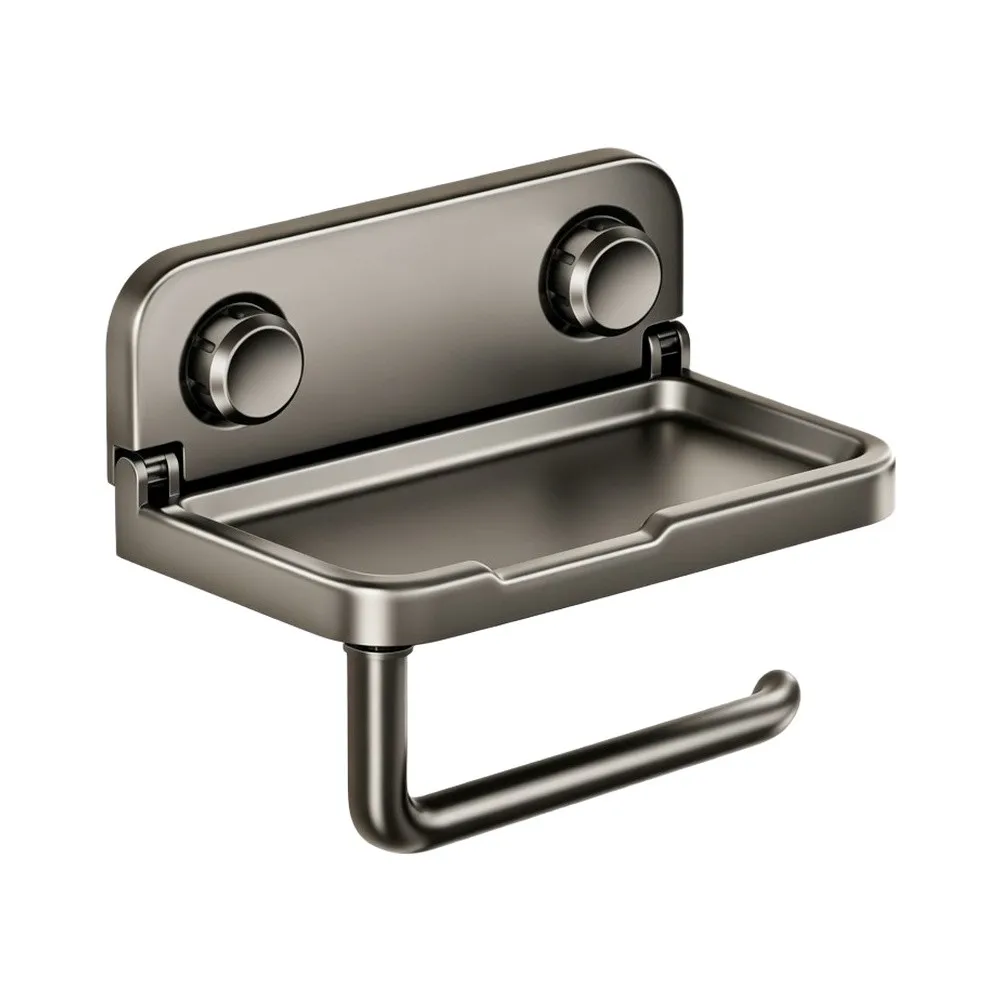 Toilet Paper Holder for Smooth Walls - Suction Cup Mounted Dispenser Without Permanent Fixtures or Wall Penetration