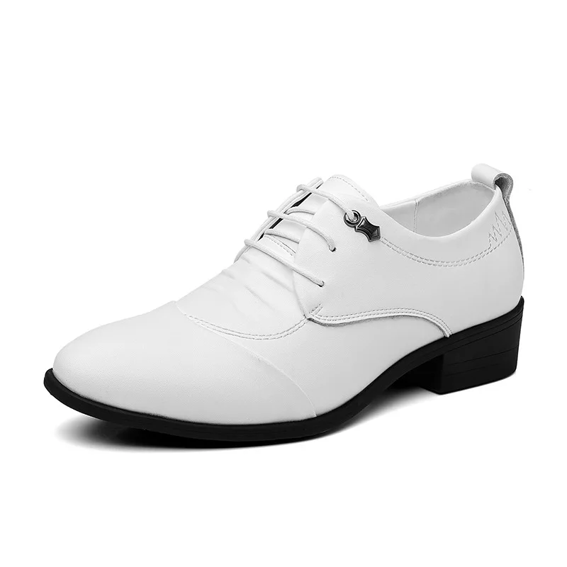 

Кожаные туфли стелькой, увеличивающие рост, мужские весенне-осенние новые дизайнерские повседневные туфли, мужская модная повседневная белая свадебная обувь, мужские туфли