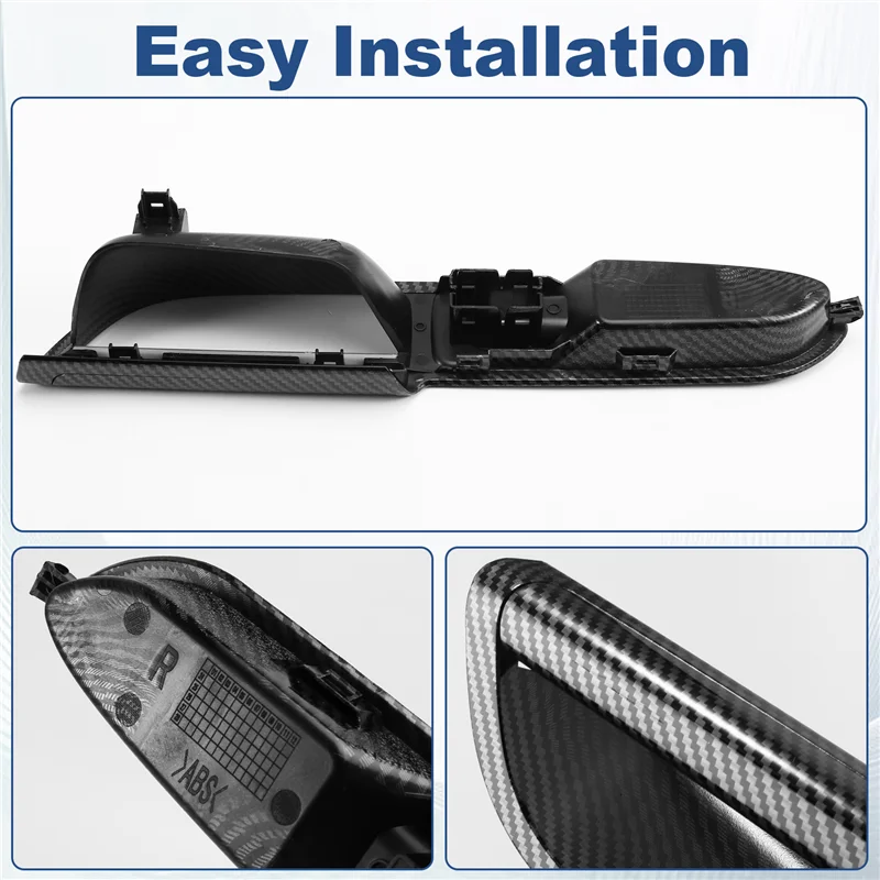 

Car Front Door Window Glass Lift Switch Panel Trim Cover For Ford Escape C-MAX 2013-2018 ABS Carbon Fibre Bezel