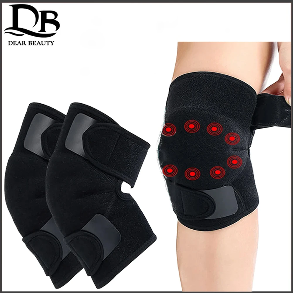 Self-heating Knee Pads Double Straps Hot Pressure Magnetic Warm Tourmaline Magnet Moxibustion Knee Breathable Far Infrared Care