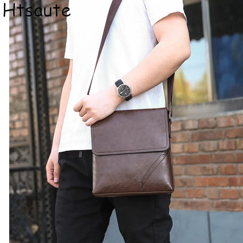 

Messenger Sling Bags for Men Casual PU Leather Zipper Crossbody Pouch Simple Mini Crossbody Phone Bags Male Side Shoulder Bag