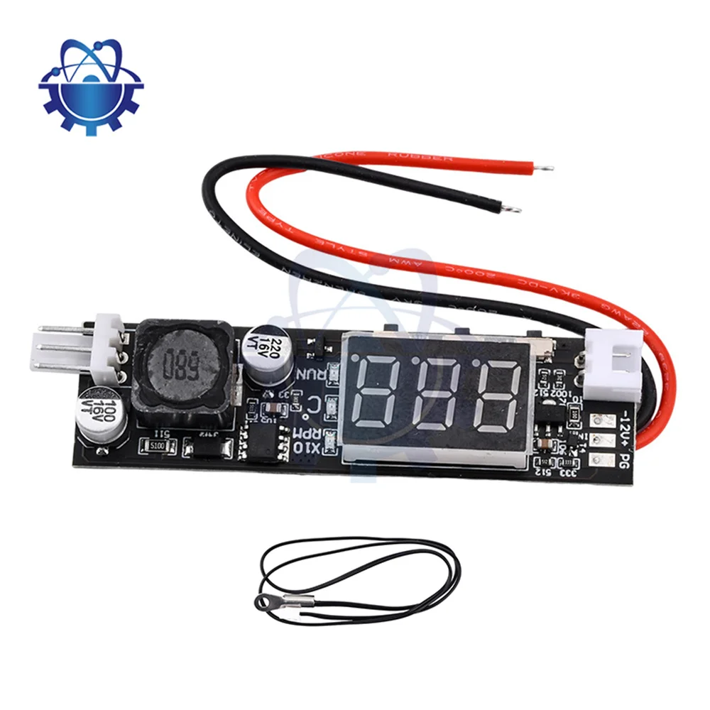 Driver Module DC 12V PWM 2-3 Wire Fan Temperature Controller Speed Governor Display Module for PC Fan/Alarm