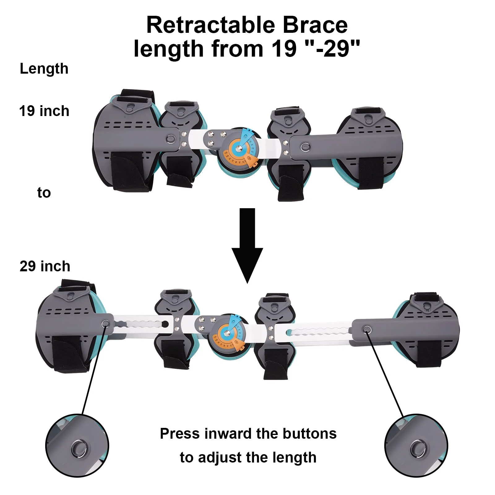 Hinged Knee Brace ROM Post Op Adjustable Knee Stabilization for ACL, MCL, PCL, Knee Pain, Orthopedic Support Immobilizer