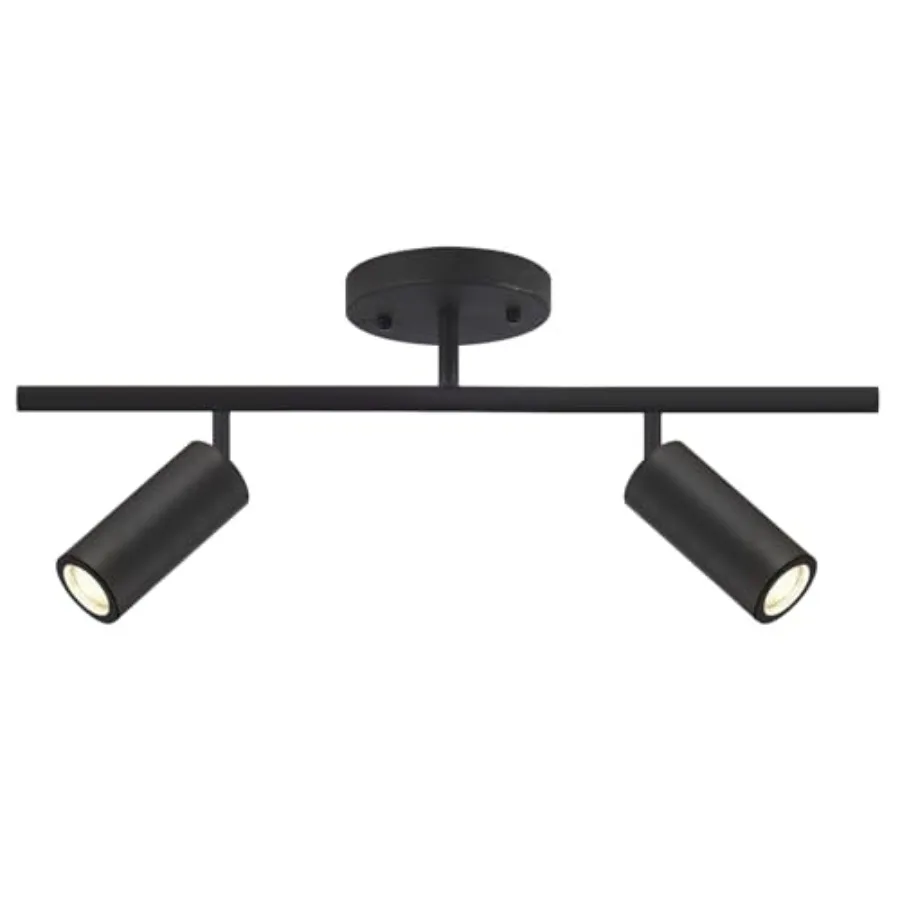 Lighting Modern 2 Light Track Lighting Kit Matte Black Track Lighting Fixtures Flush Mount Ceiling Spot Lights Indoor Adjustabl