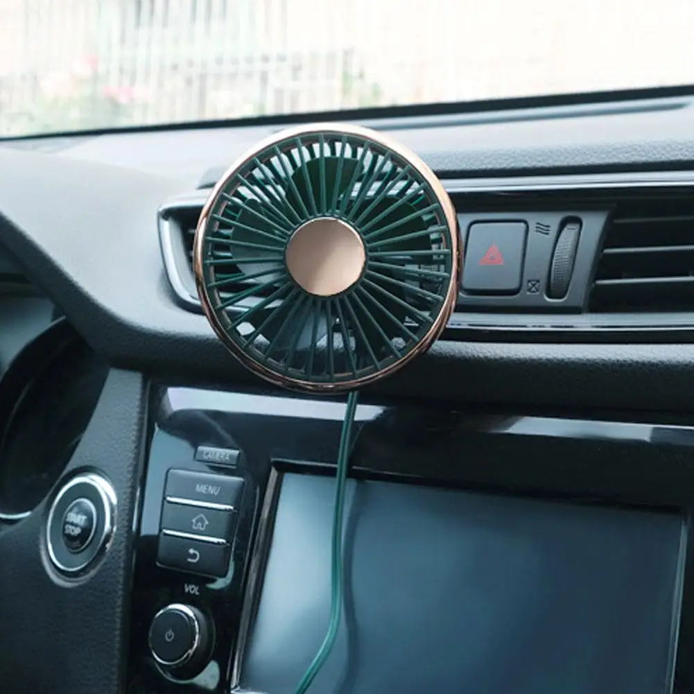 

Автомобильный универсальный зажим для вентиляционного отверстия, воздуховыпускное отверстие, USB-подключаемый вентилятор, скорость охлаждения, 3 вентилятора, ветер 360 ° ﻿ с вращением Y4B2