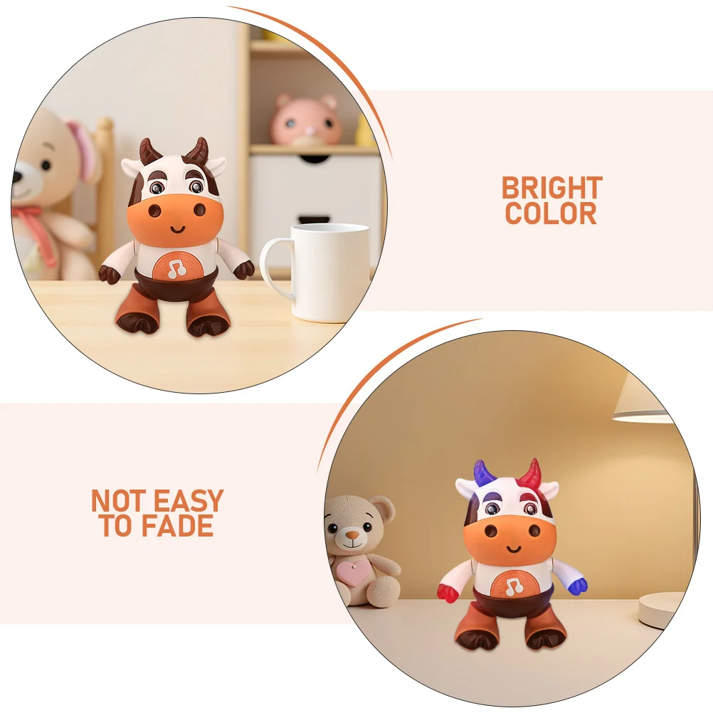 電動子牛ミュージカルスイング カラフルなライト 面白い音 移動学習玩具 早期学習ツール 子供用玩具