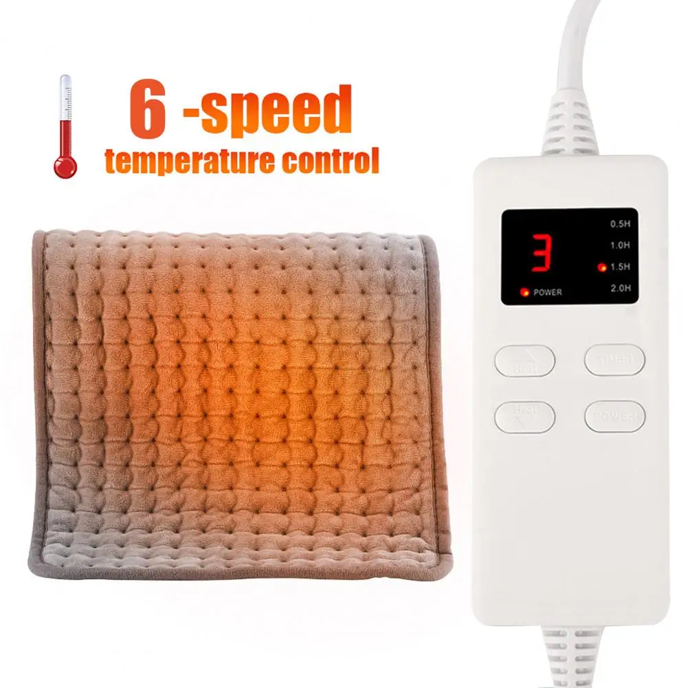 Winter Heating Blanket Timing Function 6 Gears Rapid Thermal Temperature Control EU Plug LED Electric Heating Pad 120 Minutes