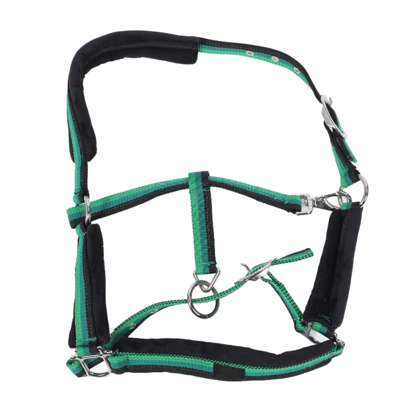 

Horse Halter Adjustable Heavy Duty Nylon Padded Anti Rubbing Chin And Throat Snap Hook Halter For Horse M (Fit For 3.6- 4.3ft )