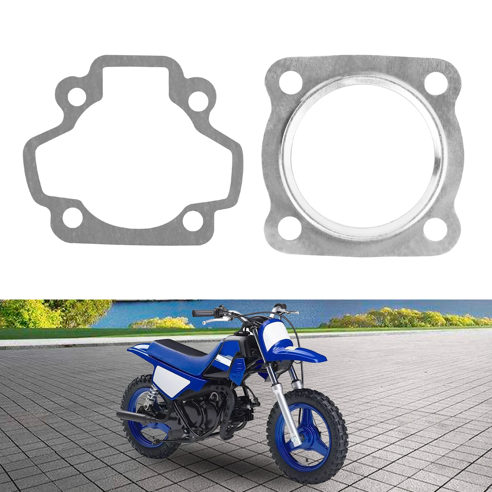 Motorcycle Engine Cylinder Head & Base Gasket Set for Yamaha PW50 Big Bore PW60 60cc Dirt Bike