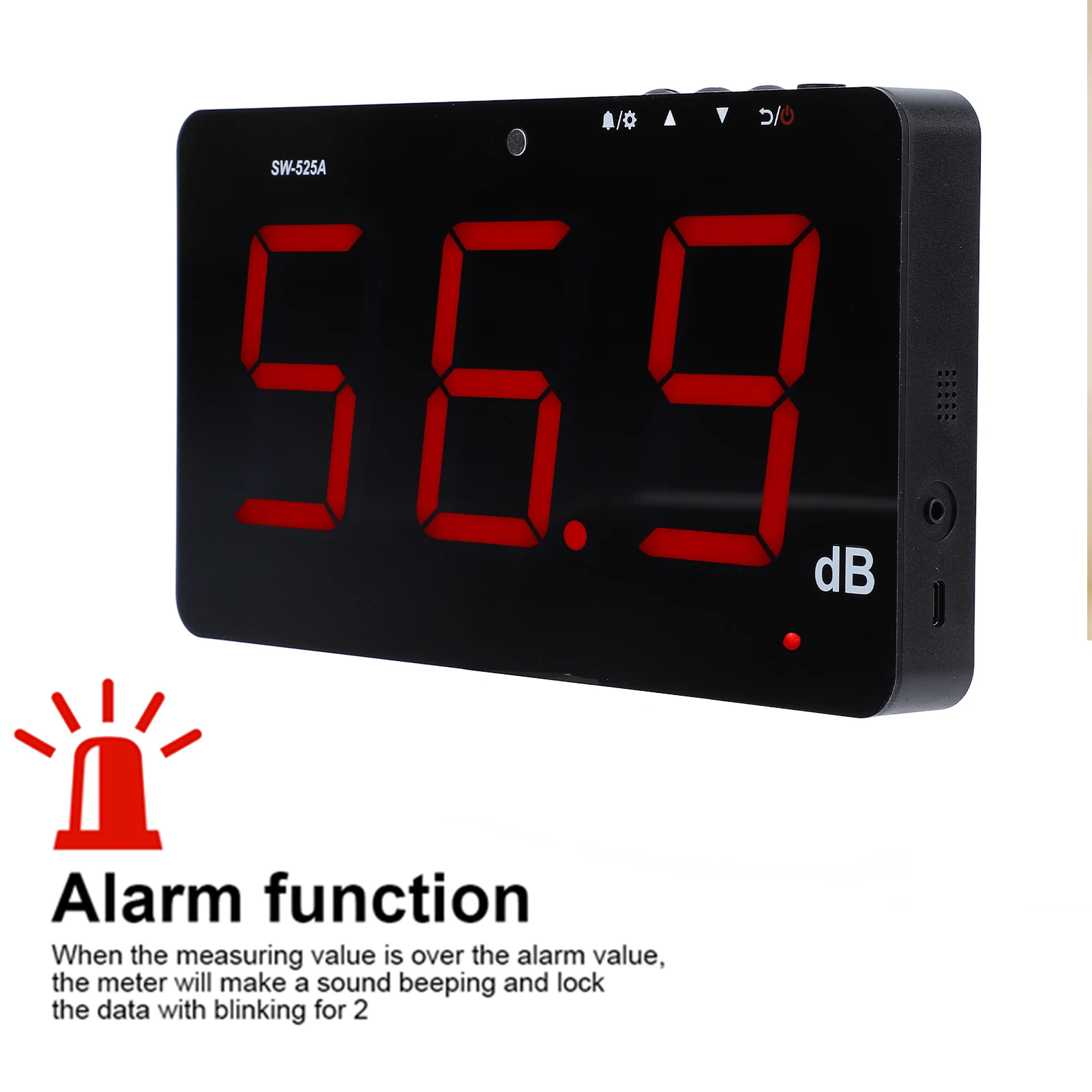 9,6 Zoll LCD Digital Schallpegelmesser Wandbehang 30 ~ 130 dB Lärmtester Lärmtester Schallpegelmesser Lärmmesser Schallmesser