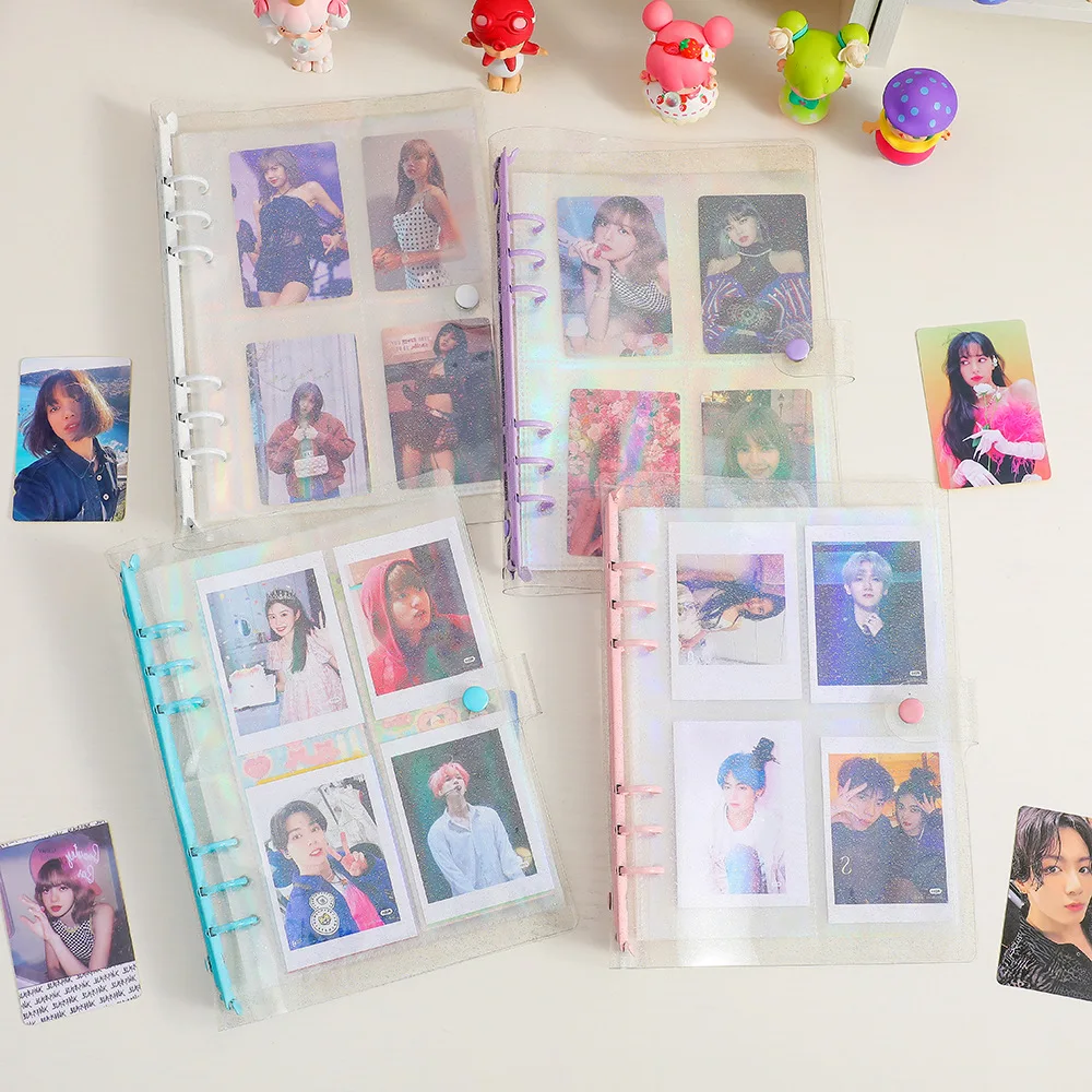 A5 Six Hole Transparent PVC Loose Leaf Photo Album, Girl Photo Storage Loose Leaf Book, Polaroid Small Card Album