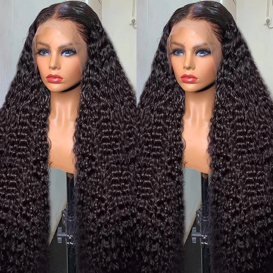 30 40 Inch HD 13x6 220% 5X5 Glueless Ready To Wear Curly Deep Wave 13x4 Lace Front Human Hair Wigs Transparent Frontal Wig