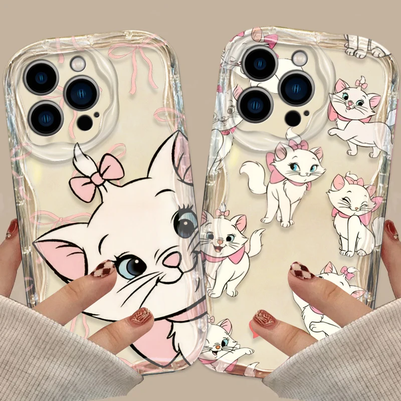 Disney Cartoon Marie Cover For Apple iPhone 15 14 13 12 11 Pro X XR XS Max Plus 8 7 Plus SE Wave Oil Phone Case