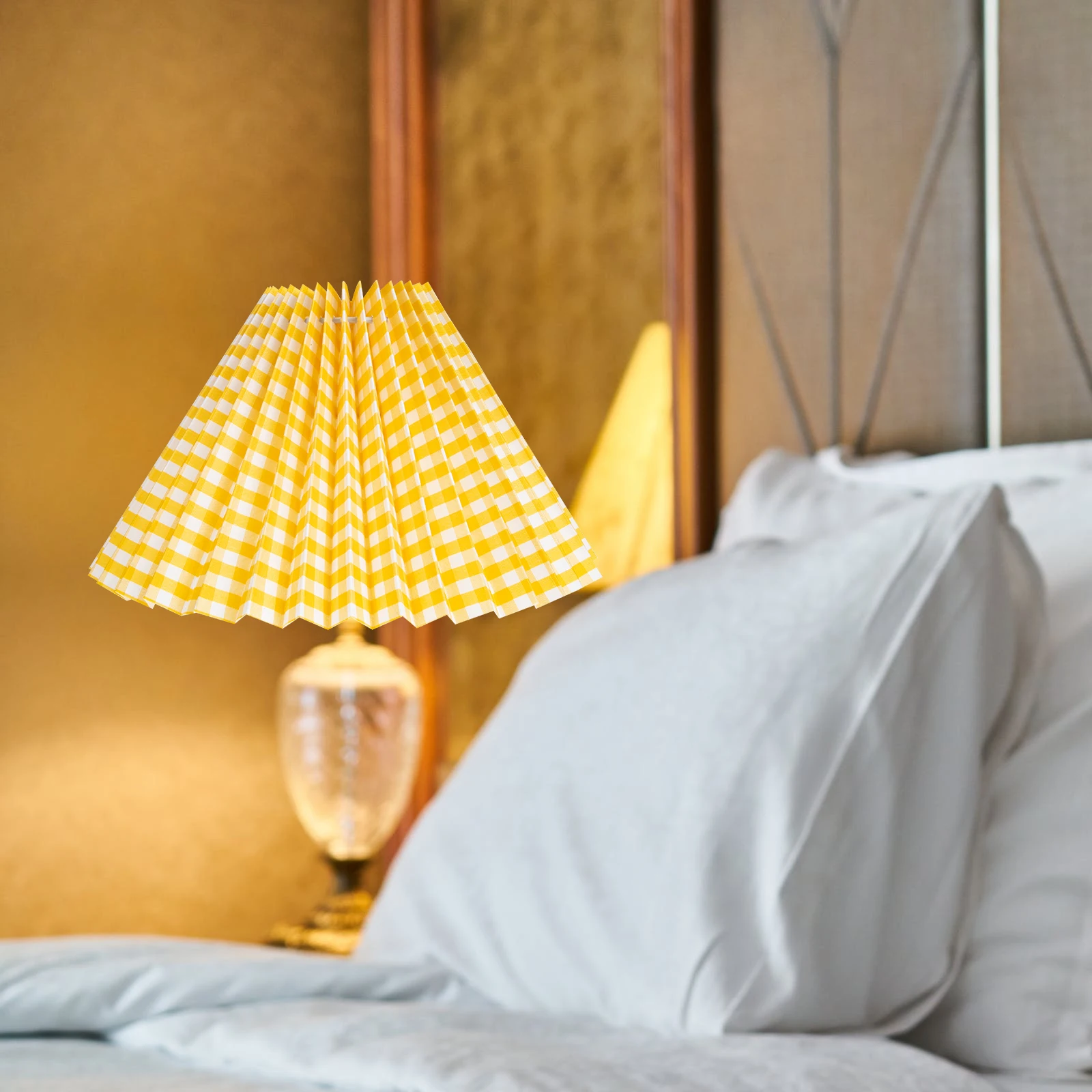 

Round Pleated Lampshade Vintage White Cover for Small Lamp Shades E27 Bulb Small Table Desk Lamps Shades Foldable Storage