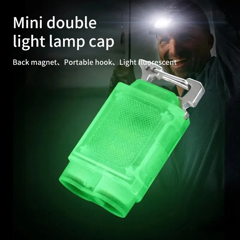 

Fluorescent keychain, mini cap clip light, magnetic suction, multifunctional, bottle opener, outdoor, portable mini flashlight