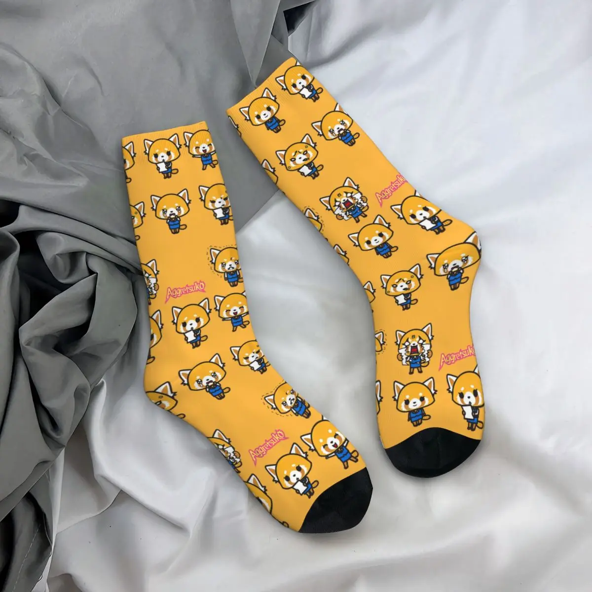 Winter Warm Hip-hop Women Men Aggretsuko Current Mood Socks Breathable Basketball Socks