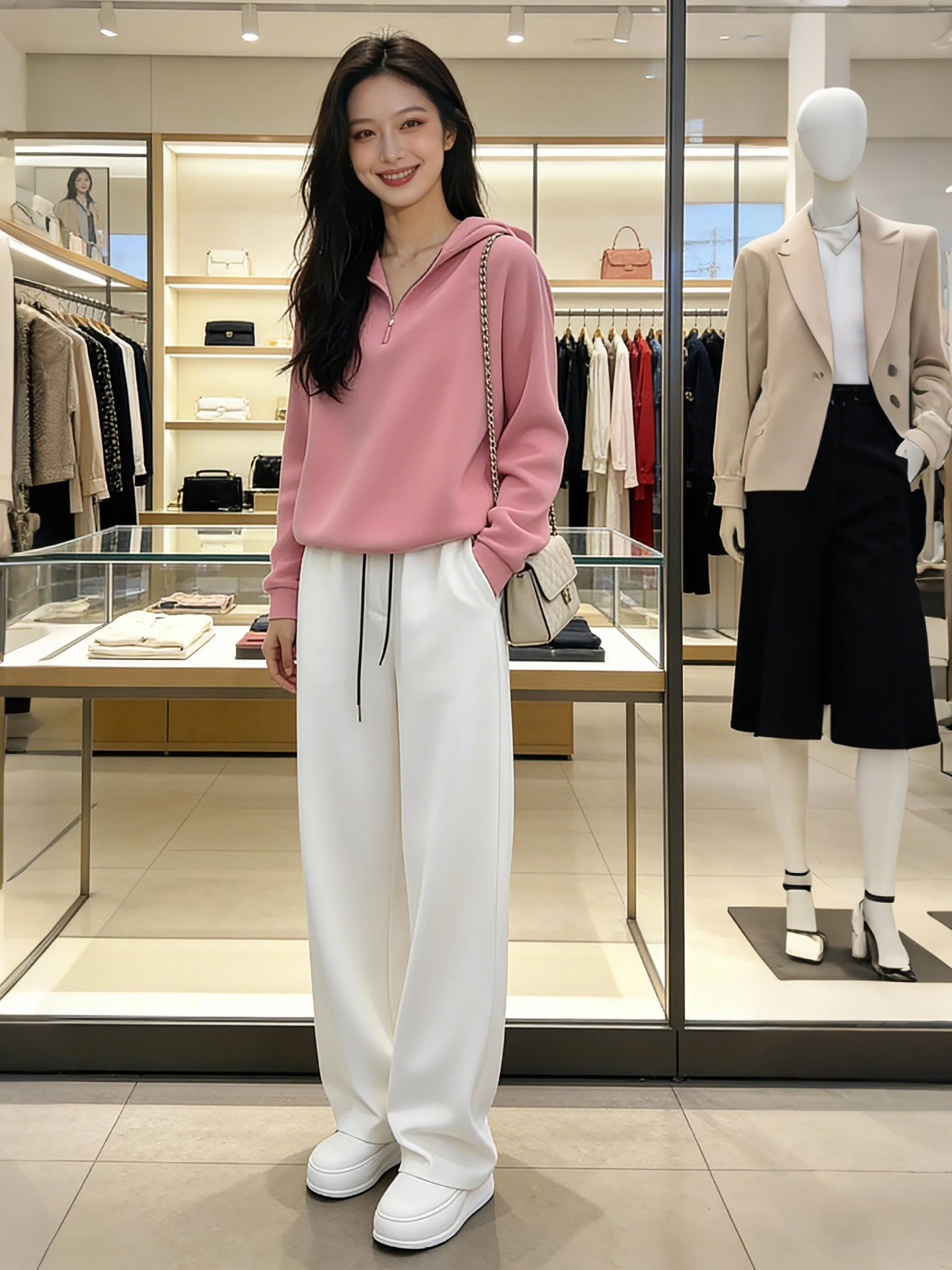 

Ladies Fashionable Korean Style Long Sleeve Hoodie And Pants Set Spring Autumn New Arrival Comfortable Casual Outfit