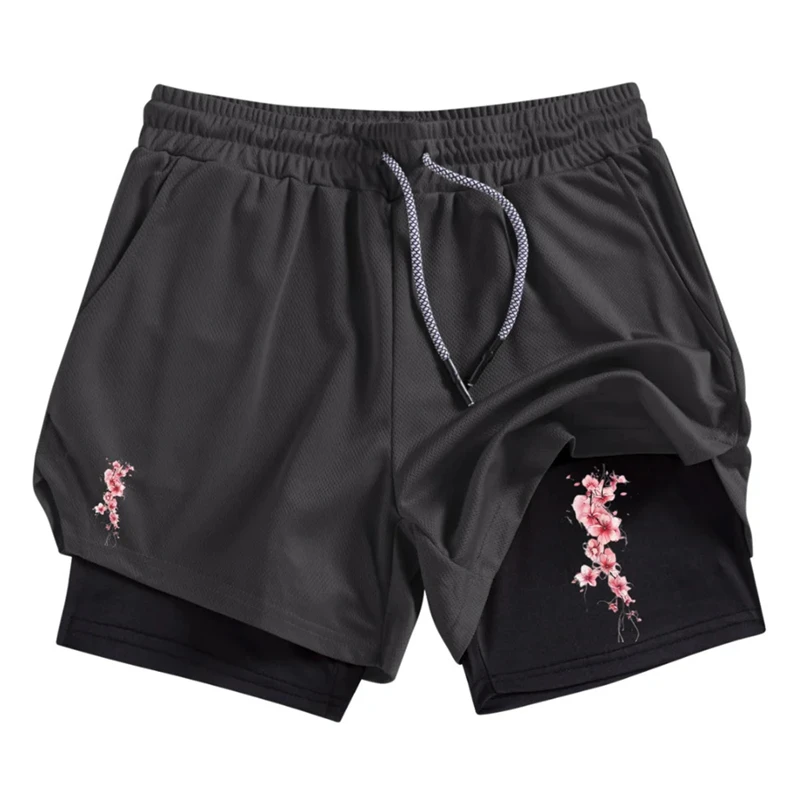 Fashion 2-in-1 Performance Shorts for Men Athletic Quick Dry with Phone Pocket Comfortable Summer Gym Workout Running Absorbing