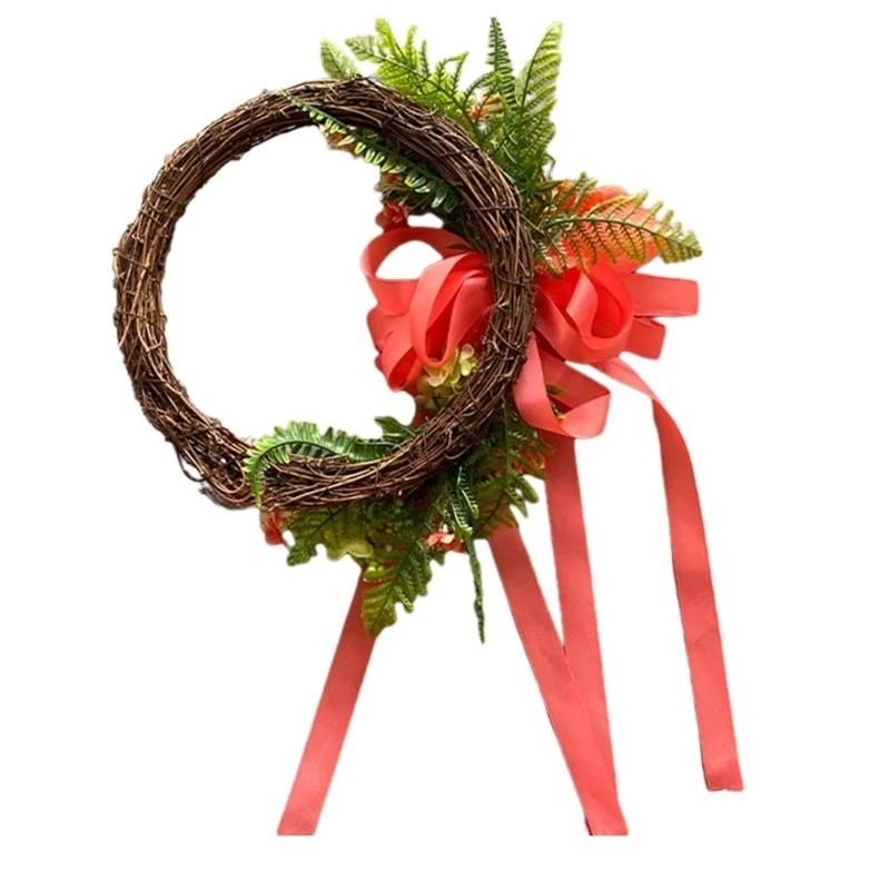 Delicate Ribbon Circle Wreath for Wedding Decor and Gatherings Ornaments 15UB