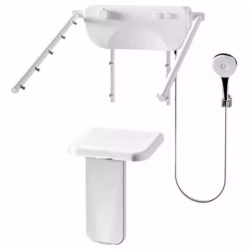 

Elderly seated thermostatic shower toilet multi-functional wall-mounted stool