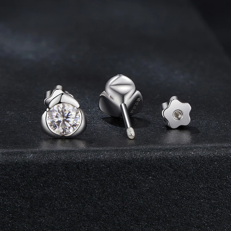 

Серьги-гвоздики Bamoer U Rose Moissanite из серебра 925 пробы, сертифицированные, женские, изысканные ювелирные изделия, VVS1, цвет D, премиум-качество
