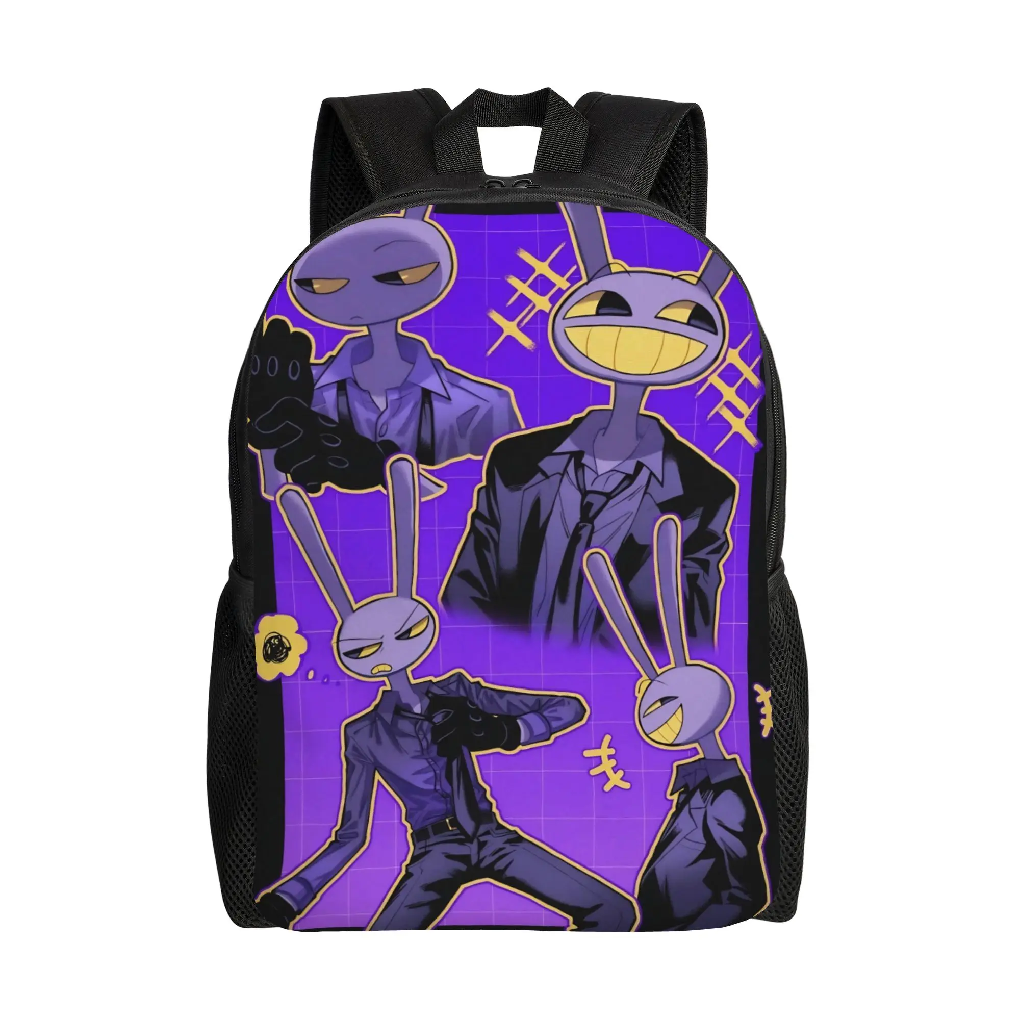 Jax Cartoon Digitals Circus Purple Rabbit Backpack for Men Women Casual Student Daypack  Laptop Computer Canvas Bags Durable