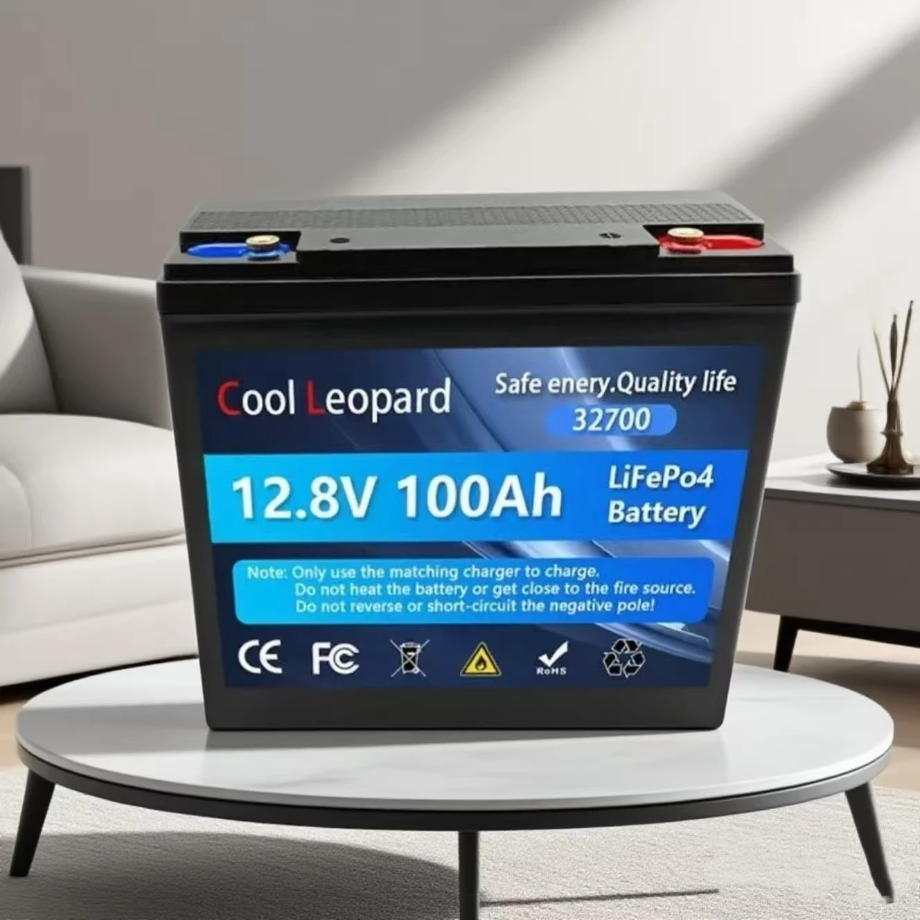 

LiFePO4 32700 12.8V Battery Built-in 100A BMS RV Rechargeable Lithium Iron Phosphate Solar Power System RV House Trolling Motor