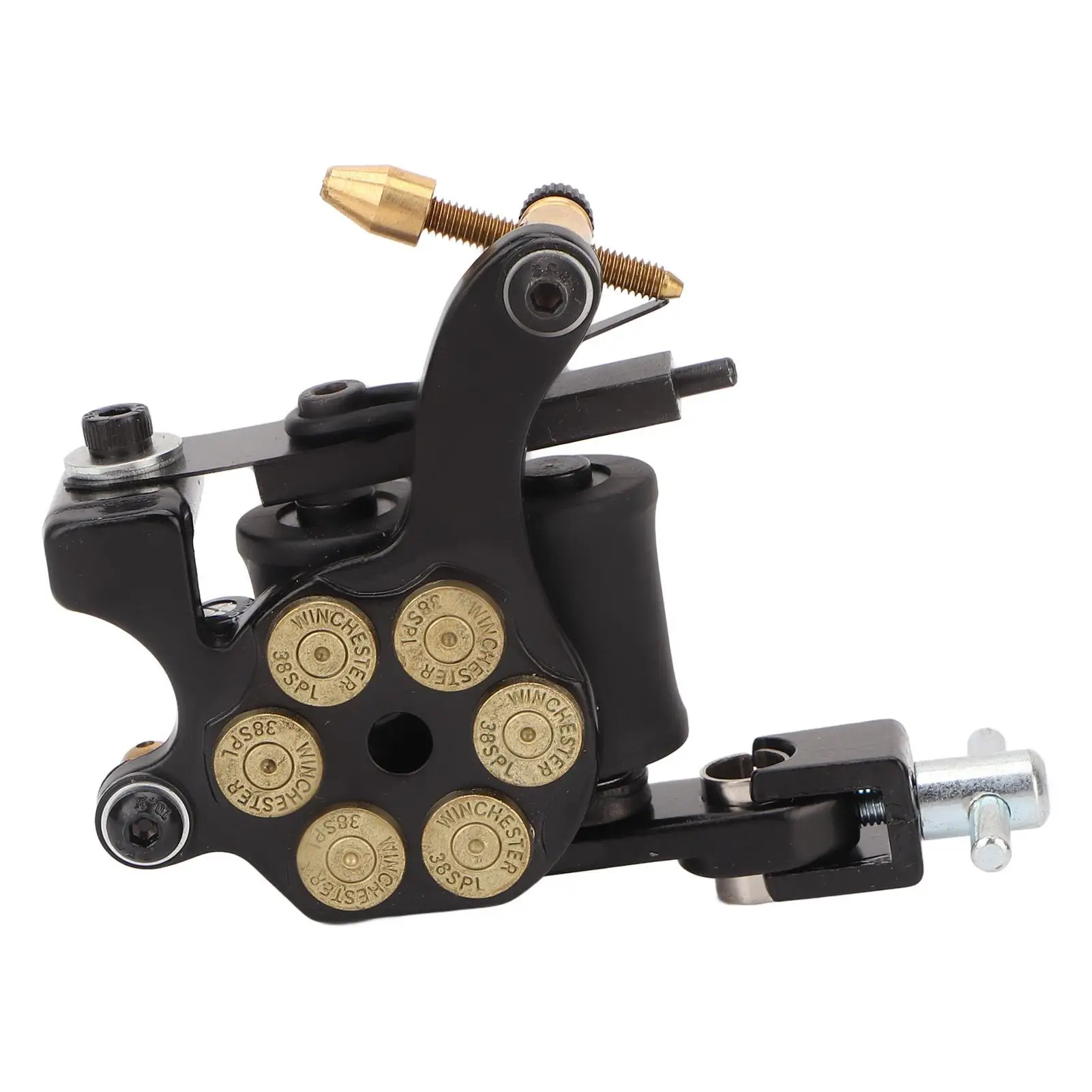 4-7V Tattoo Machine Coil - Zinc Alloy Frame, 10 Wraps Liner Shader for Salon Use