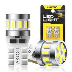 AUXITO 2Pcs T10 LED W5W Light Bulb Canbus No Error LED T10 168 194 6500K Car Interior Reading Door Trunk License Plate Light 12V