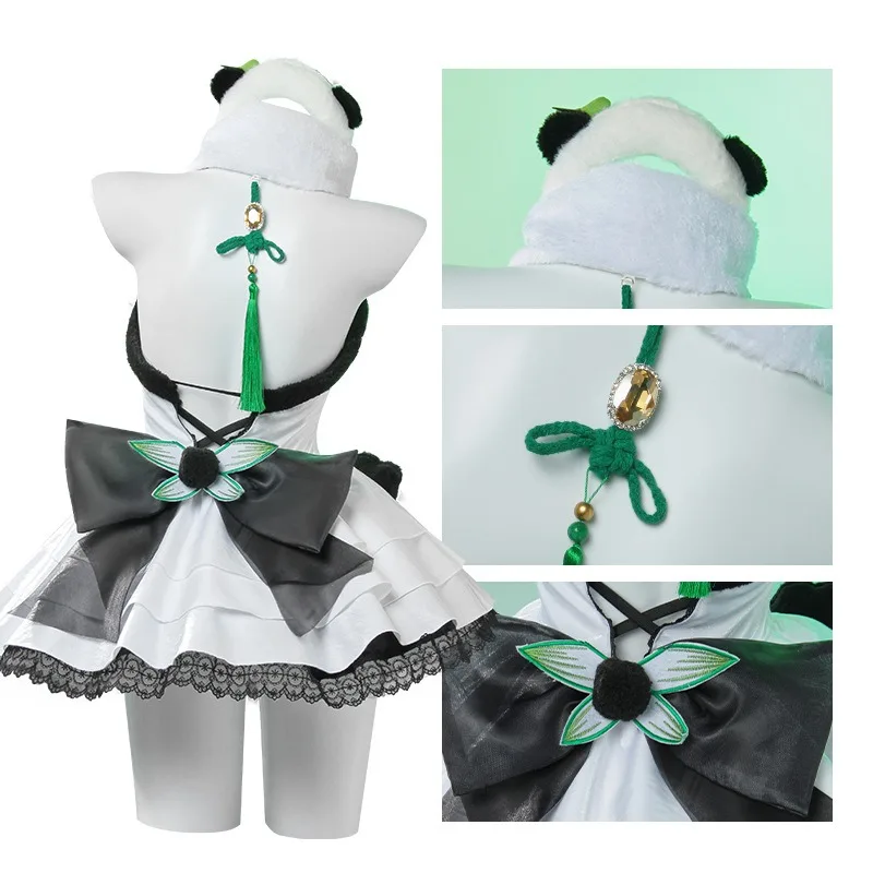 Cute White Clothes for Women Role Play Outfit Halloween Party Feria Shen Cosplay Game Naraka: Bladepoint Costume Panda Dress