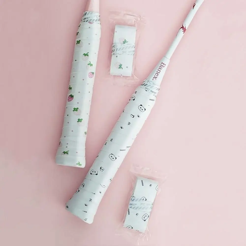

Panda Flower Badminton Grip Sweat-absorbent Handle Grip Badminton Sweatband Sticky Cartoon Racket Grip Tape Fishing Rod