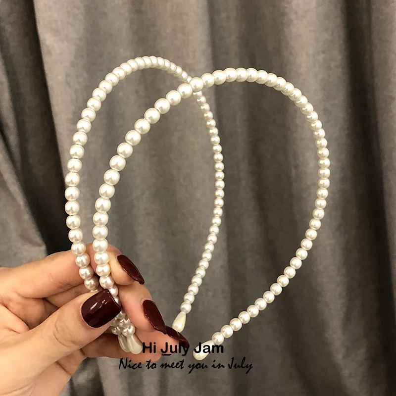 

Sweet Cute Pearl Hairband Women's Summer Retro Princ Hair Ties ular New 2025 Headwear Faionable Korean Sle Accories