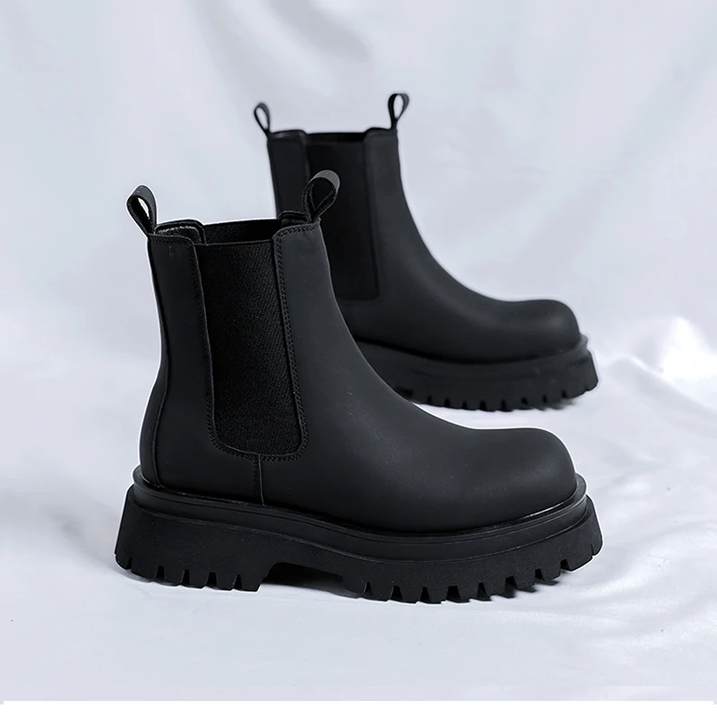 Men's Shoes Functional Footwear Autumn Rain Running Men's Versatile Casual British Style Heightening Chelsea Boots, Paired with Trendy and Simple Ankle Boots for Outerwear.