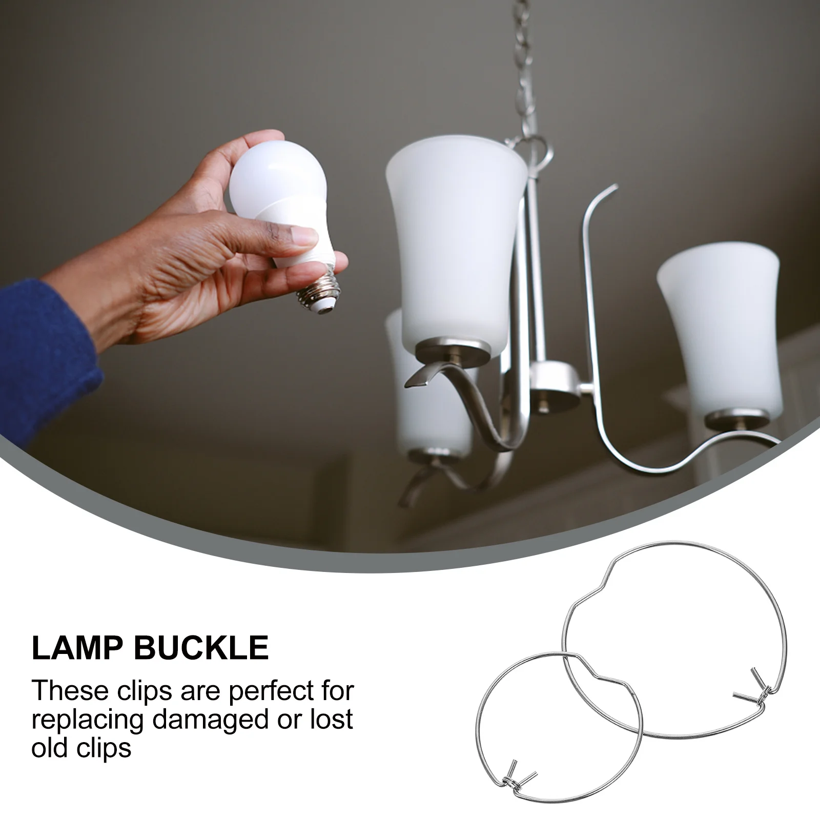 12 قطعة حلقات ثابتة النازل الأضواء مقاطع الربيع المنغنيز الصلب مصباح مشبك الاحتفاظ خواتم ملحقات مصابيح الهالوجين #2