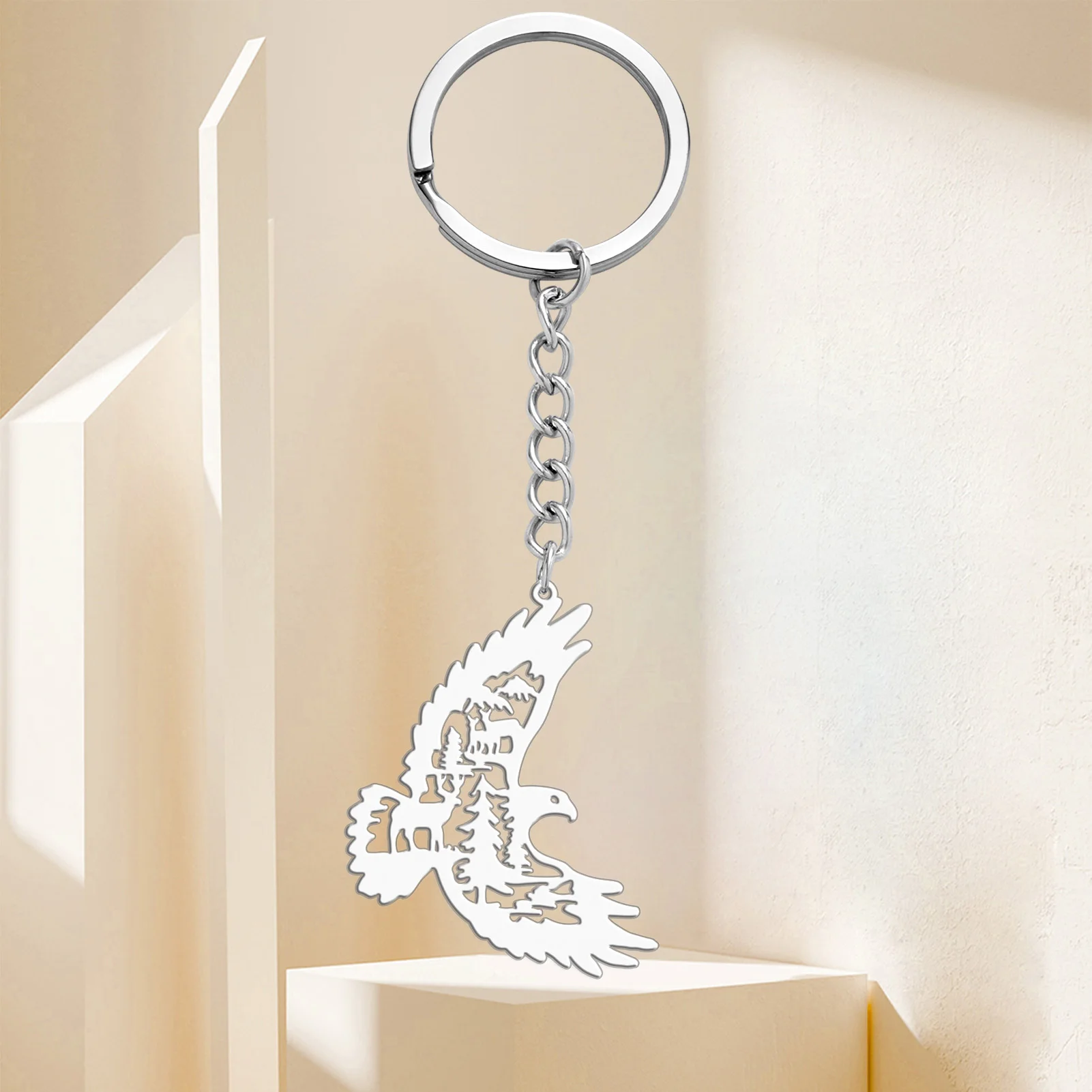 COOLTIME Edelstahl Schlüsselanhänger Tier Phoenix Adler Anhänger Tasche Auto Schlüsselanhänger Zubehör Schmuck Geschenk – Detail 11