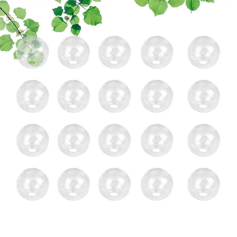 

100 шт. полых стеклянных шариков, 20 мм, прозрачные сферы, материал для изготовления украшений своими руками, для брелоков, браслетов, скрапбукинга, декора