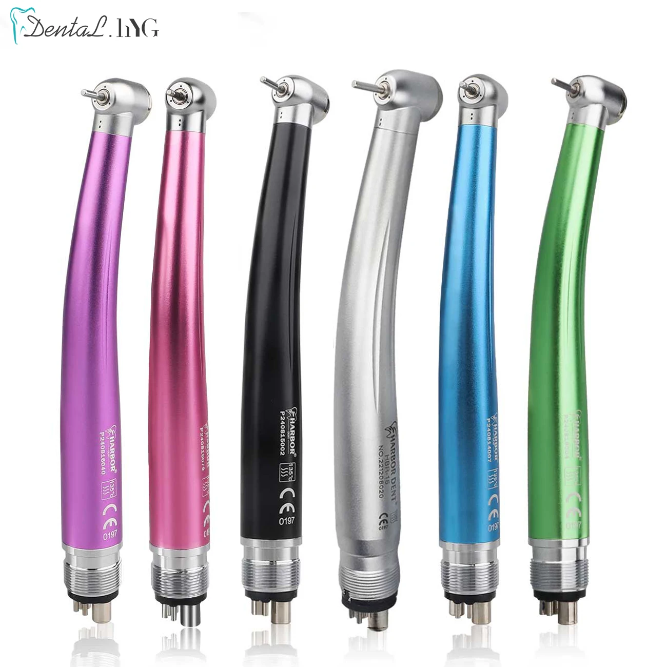 Colorful High Speed Handpiece Air Turbine B2 M4 Ceramic Bearing Single Water Spray Standard Head Push Button Handpiece