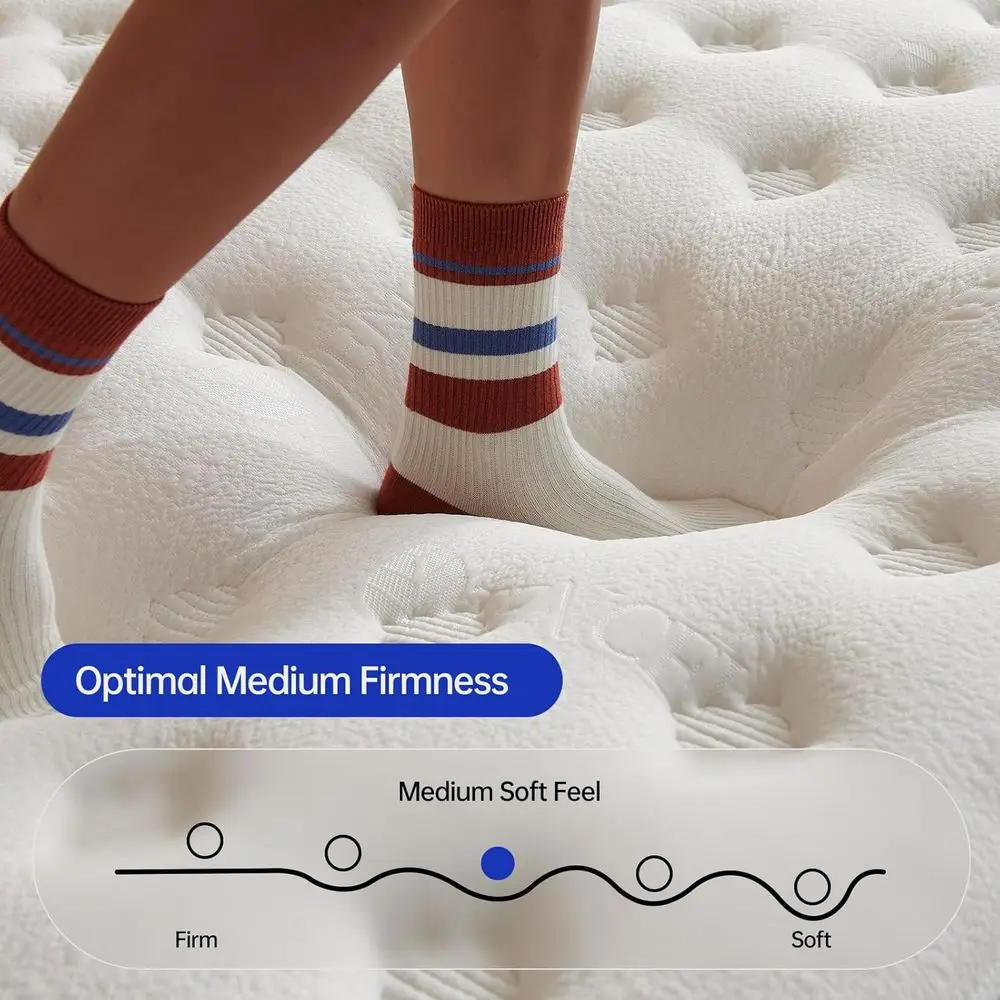 10 Inch Twin Mattress in Box - Memory Foam Hybrid with Pocketed Springs for Support and Pressure Relief, Medium Firm